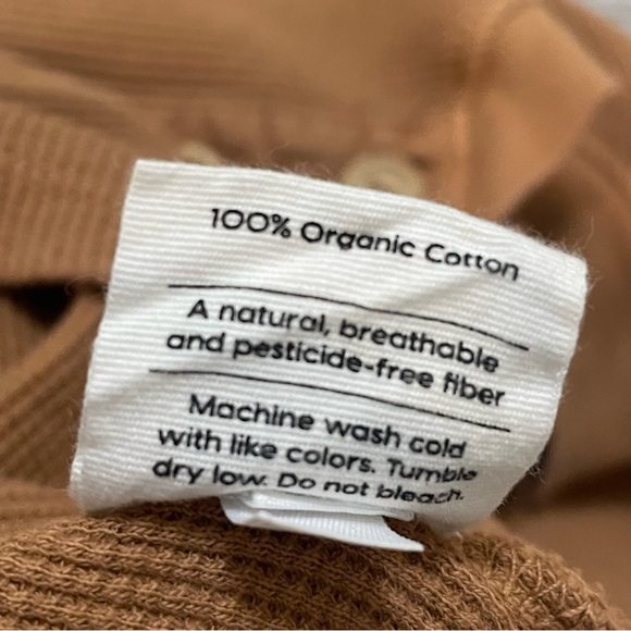 🔥CLEARANCE🔥 Mate the Label Organic Cotton Thermal Henley Top Long Sleeve Camel - Picture 8 of 10